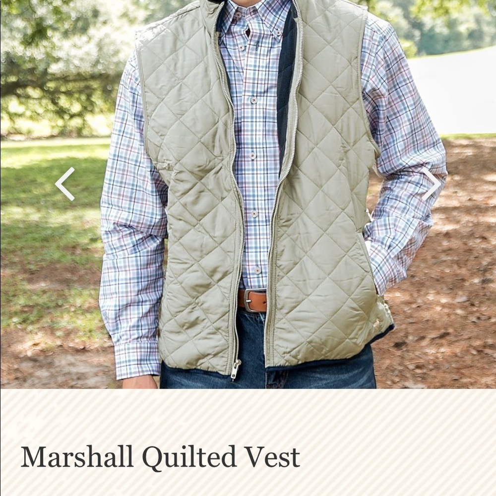 Olive green/khaki fleece lined quilted vest